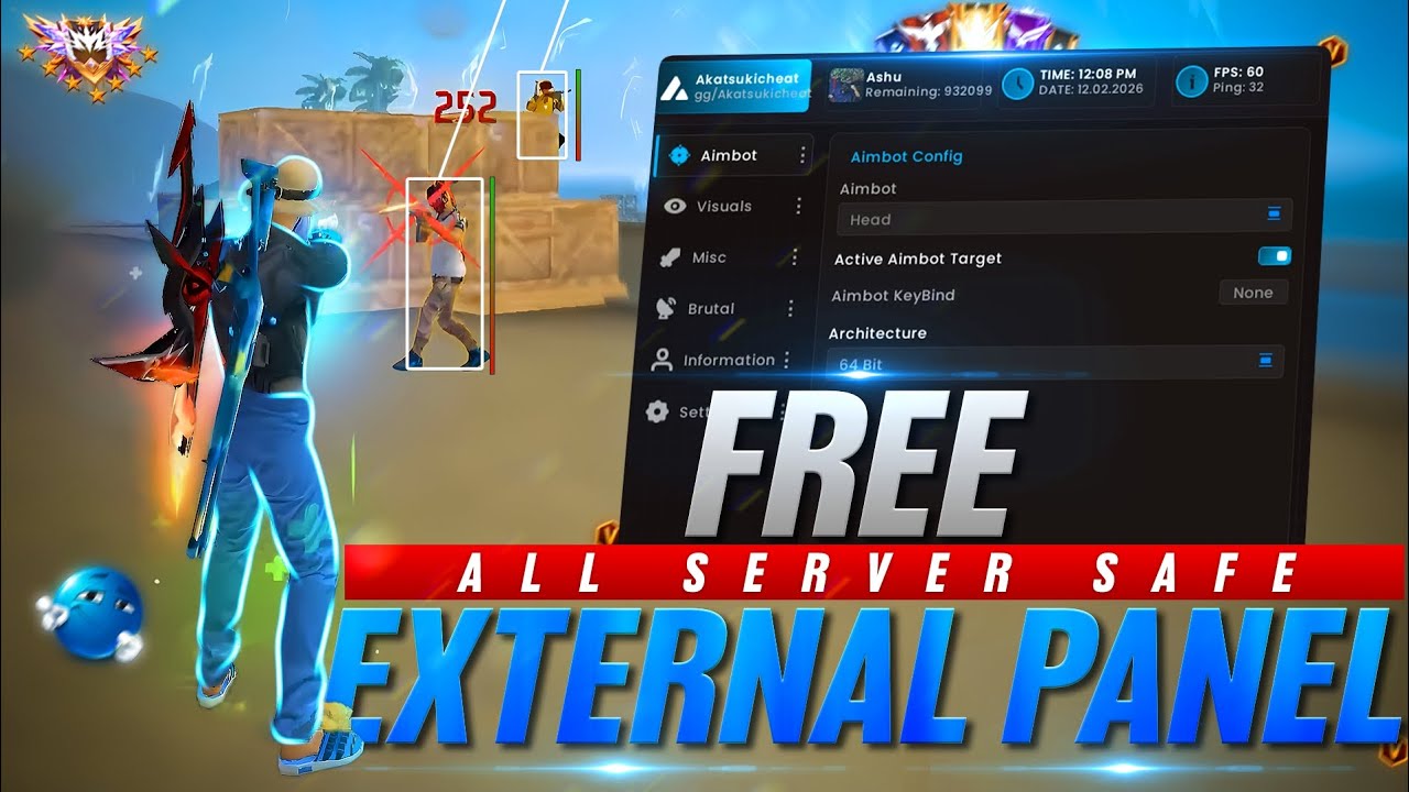 FREE PC PANEL OB53 MAIN ID FULL SAFE 💯 AIMBOT+ SNIPER SCOPE #freefire #pcpanel #ffpcpanel 