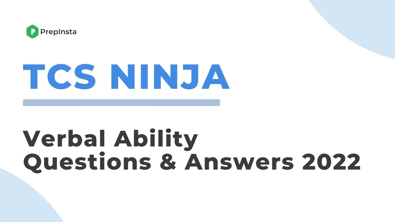 TCS Ninja Verbal Ability Questions and Answers 2022