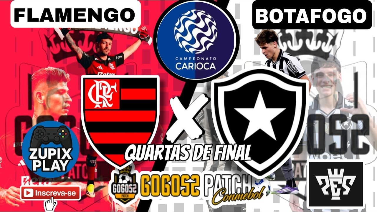 FLAMENGO X BOTAFOGO 🔥 Quartas de Final ÉPICA no PES 21 (GOGOSZ PATCH) | Simulação Realista!