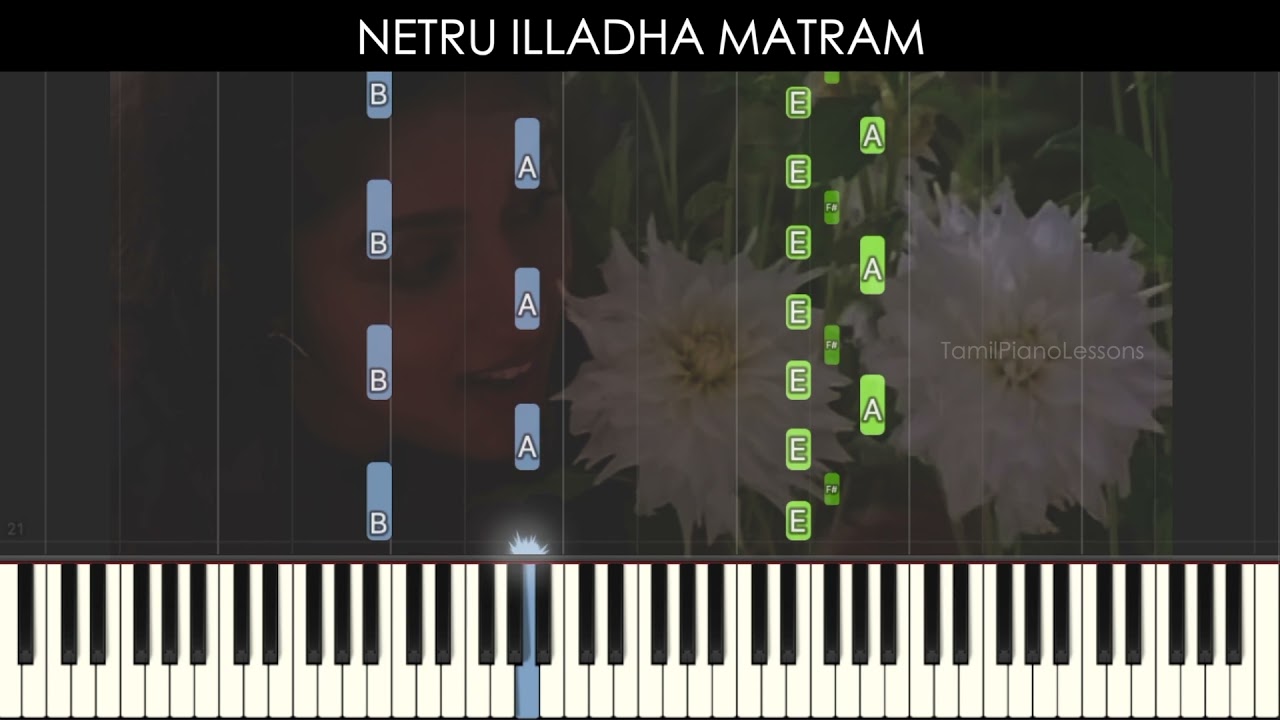Netru Illadha Matram Piano/keyboard Tutorial With Chords | Synthesia | A.R.Rahman