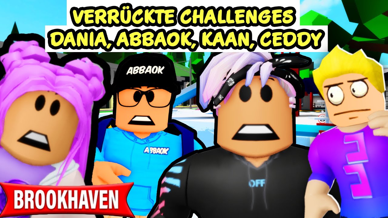 XXL CHALLENGES MIT ABBAOK, CEDDY, DANIA & KAAN [Roblox Brookhaven 🏡RP]