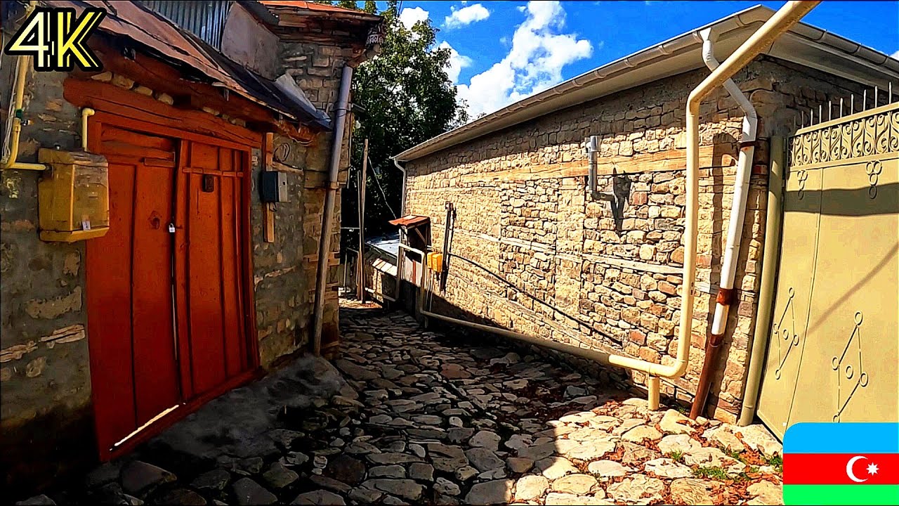 4K Town Street Walking | Azerbaijan Lahıc 2023 🇦🇿 #bölüm12