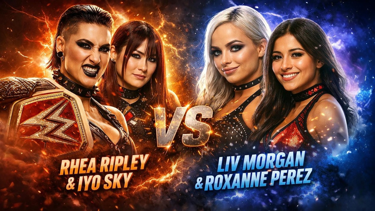 Rhea Ripley & IYO SKY vs. Liv Morgan & Roxanne Perez - WWE Women's Tag Team Title Match WWE 2K25