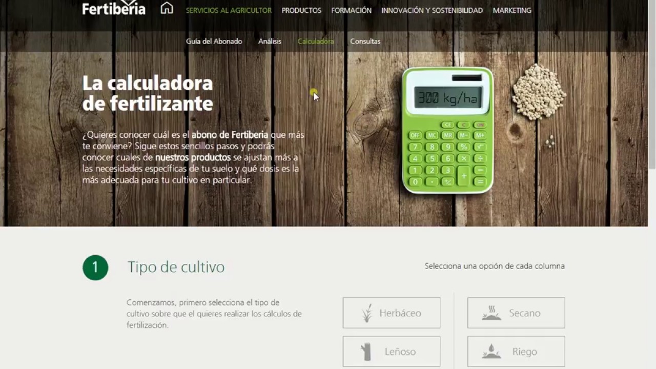 Tutorial Calculadora de Fertilizante Fertiberia