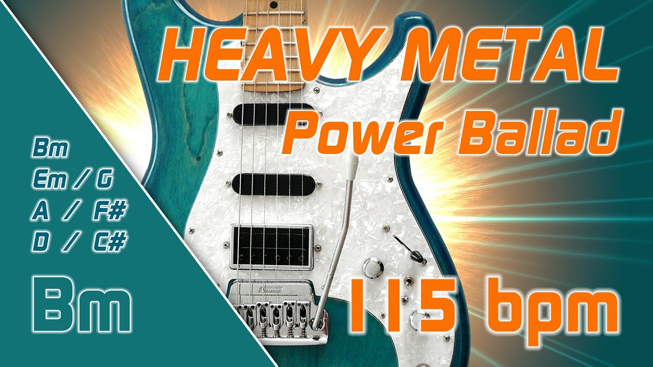 Heavy Metal Power Rock Ballad, Backing Track Jam in Bm / B minor