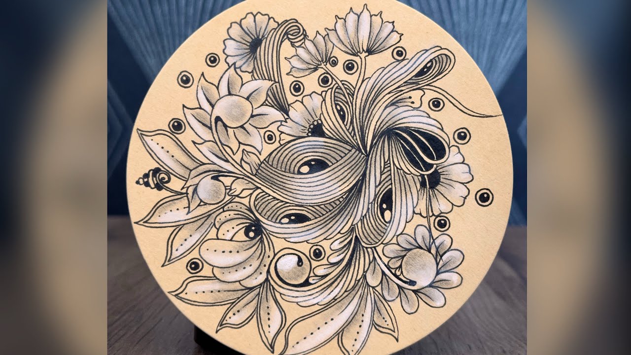 Spontaneous Zentangle Drawing || Step by Step Drawing Tutorial Guide