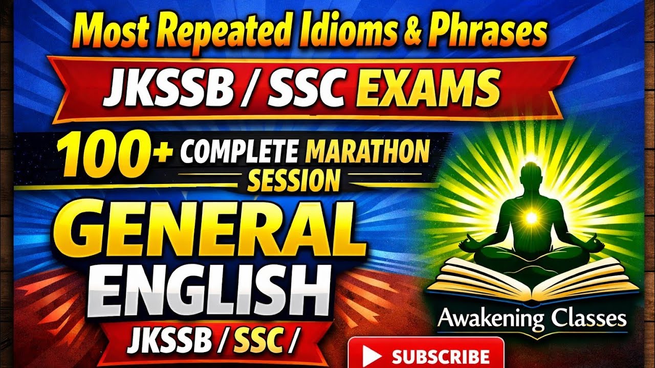 MOST REPEATED IDIOMS AND PHRASES | JKSSB /SSC /EXAMS