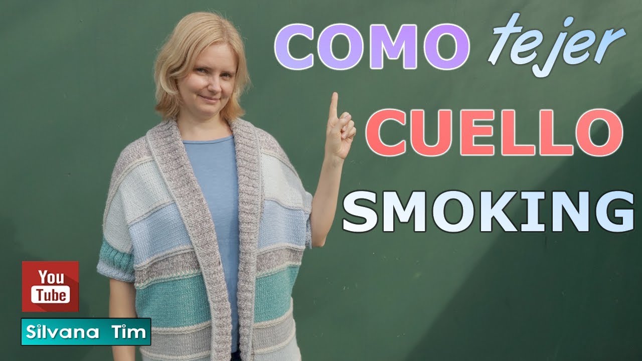 Cómo tejer Cuello Smoking. Abrigo tejido a dos agujas. Tejido con dos agujas № 851