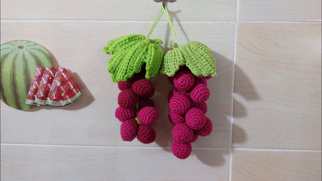 كروشيه عنقود العنب الكيوت 🍇 جميل جدا