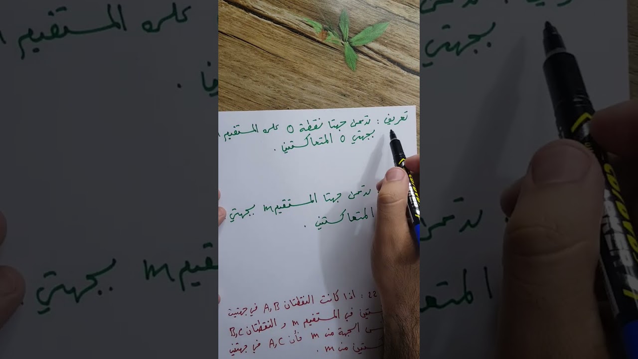 المحاضرة 7 (المجموعة المحدبة ومبرهناتها، الشعاع). نوار الأسدي