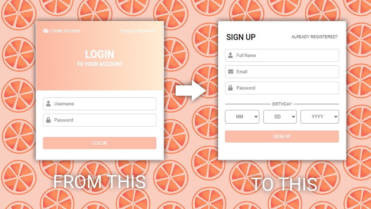 How To Create A Switching Sign Up & Login Form Using JavaScript (with Animation)