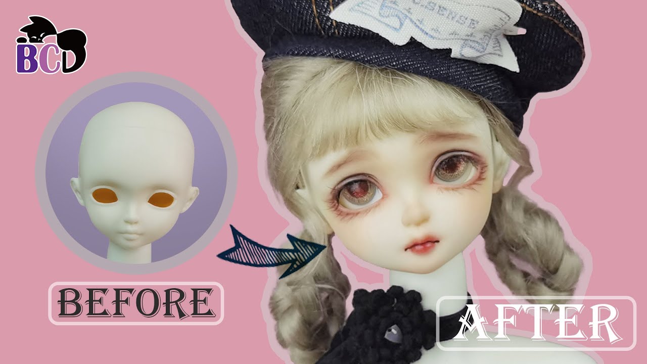 BJD, рисование лицом вверх, таймлапс [ComBaby Doll DuDu] раскрашивающая кукла, переделка куклы