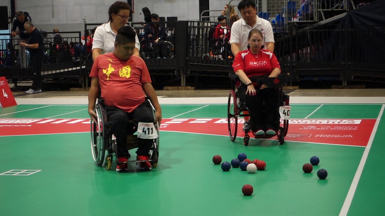BISFed 2018 World Boccia Championships, BC4 1/2 final, Alison Levine (CAN) - Yusansen Zheng (CHN)