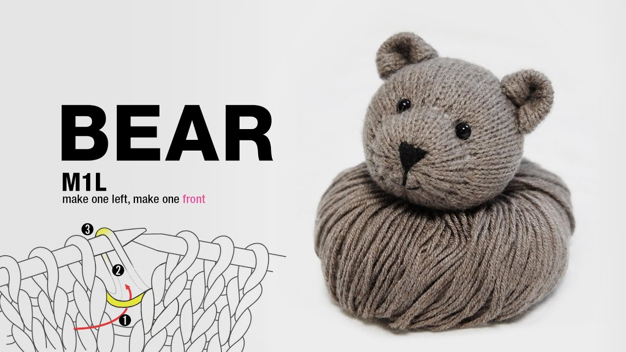 MaryJane's Tearoom 'Tearoom Bears' pattern 티룸 베어 대바늘 인형 뜨기 #01 머리만들기, M1L(Make one Left)
