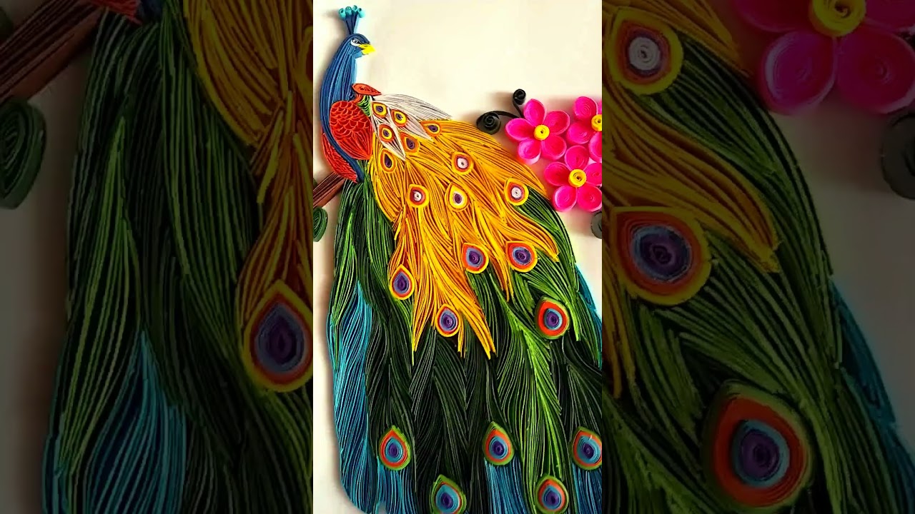 pavo real en filigrana de papel, recién terminado💓💓💓💓 