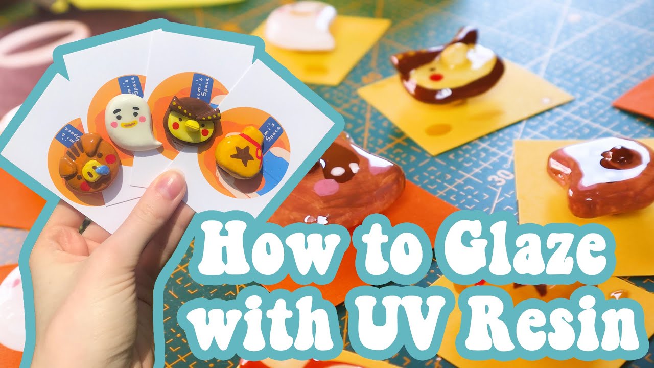 HOW TO GLAZE CLAY PINS WITH UV RESIN | Animal Crossing Clay Pins, How to Use UV Resin Tutorial