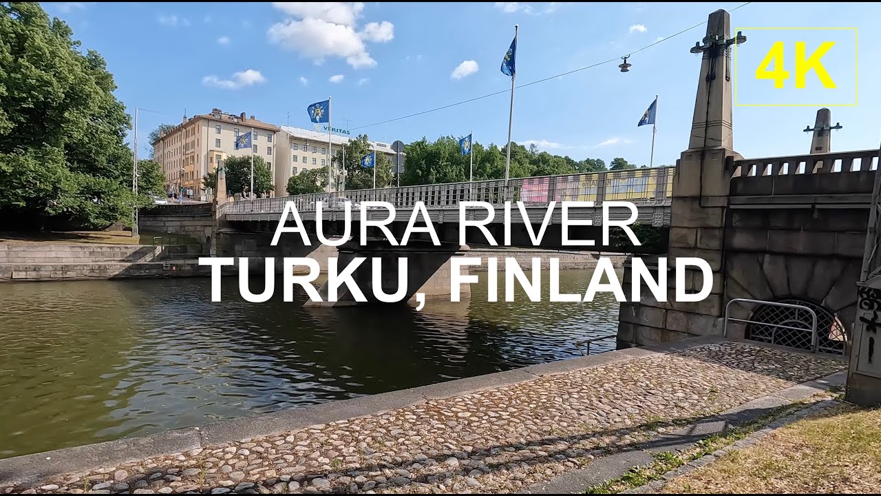 TURKU, FINLAND l Along the Aura River | 4K Walk