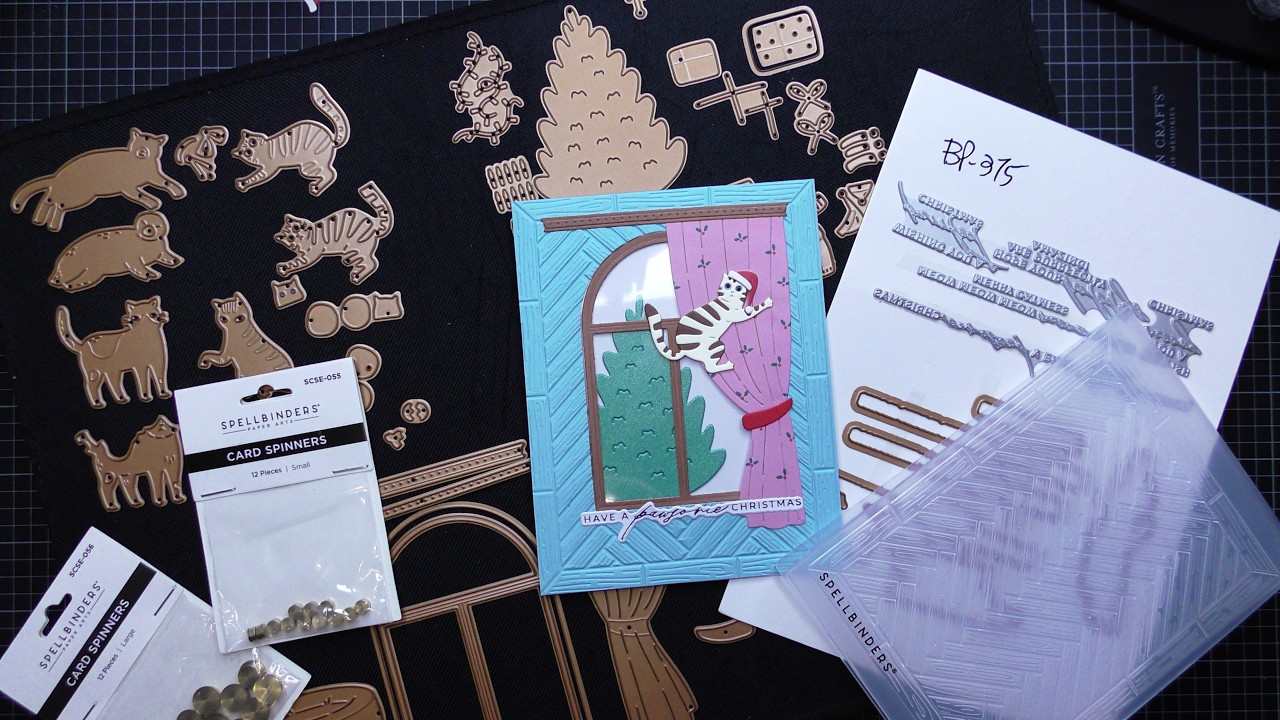 Spellbinders Yana's Christmas Cats Collection Review Tutorial! Super Cute & Fun!