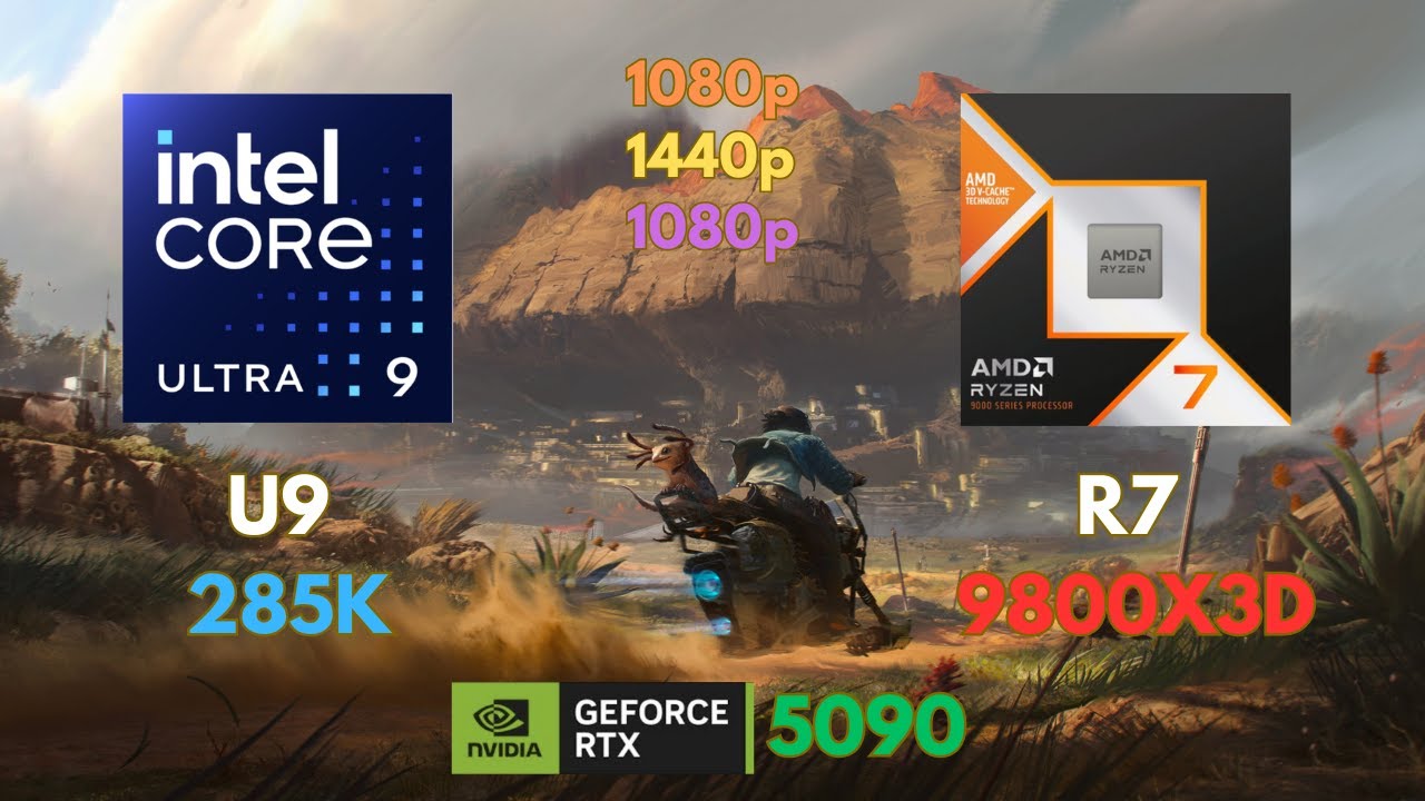 Intel Core Ultra 9 285K vs AMD Ryzen 7 9800X3D with RTX 5090 Test in 11 Games 1080p | 1440p | 2160p