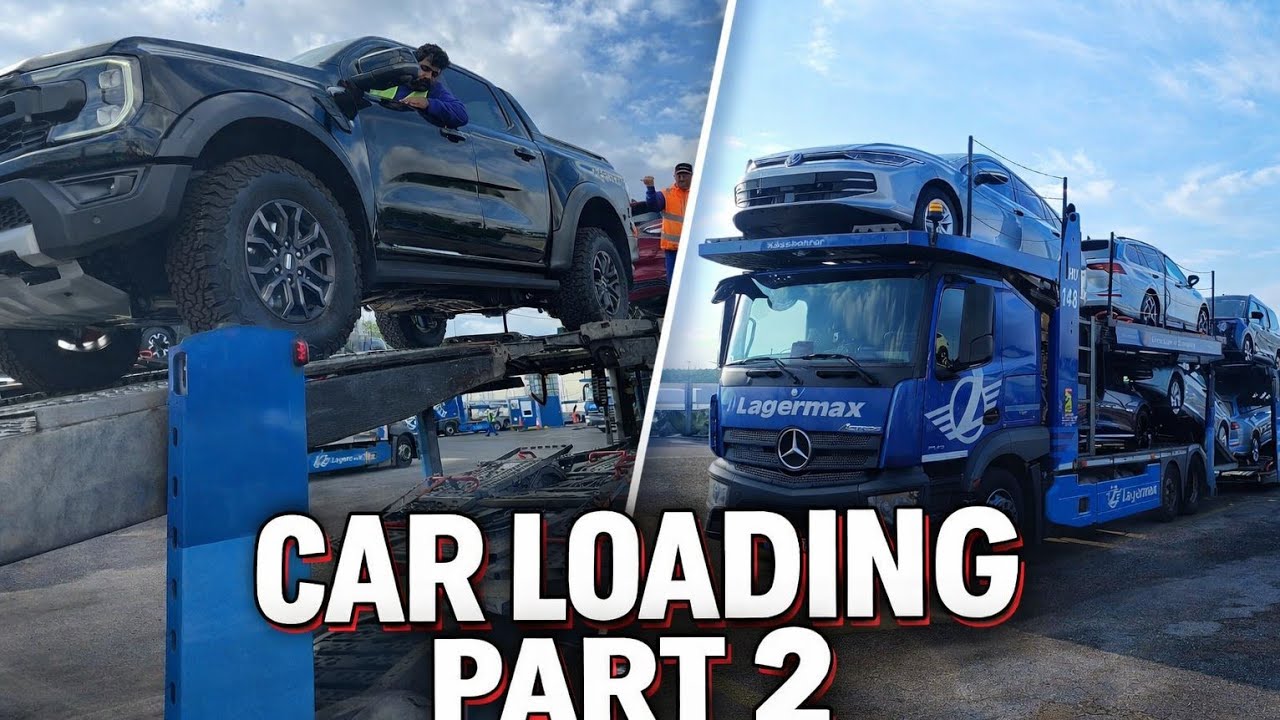 Real Car Carrier Loading in Europe – Must Watch! Part 2 #car transport #europe #eu__trucker_