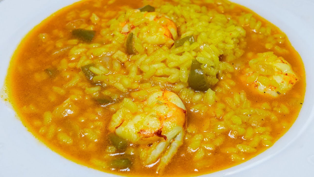 Arroz caldoso con gambones
