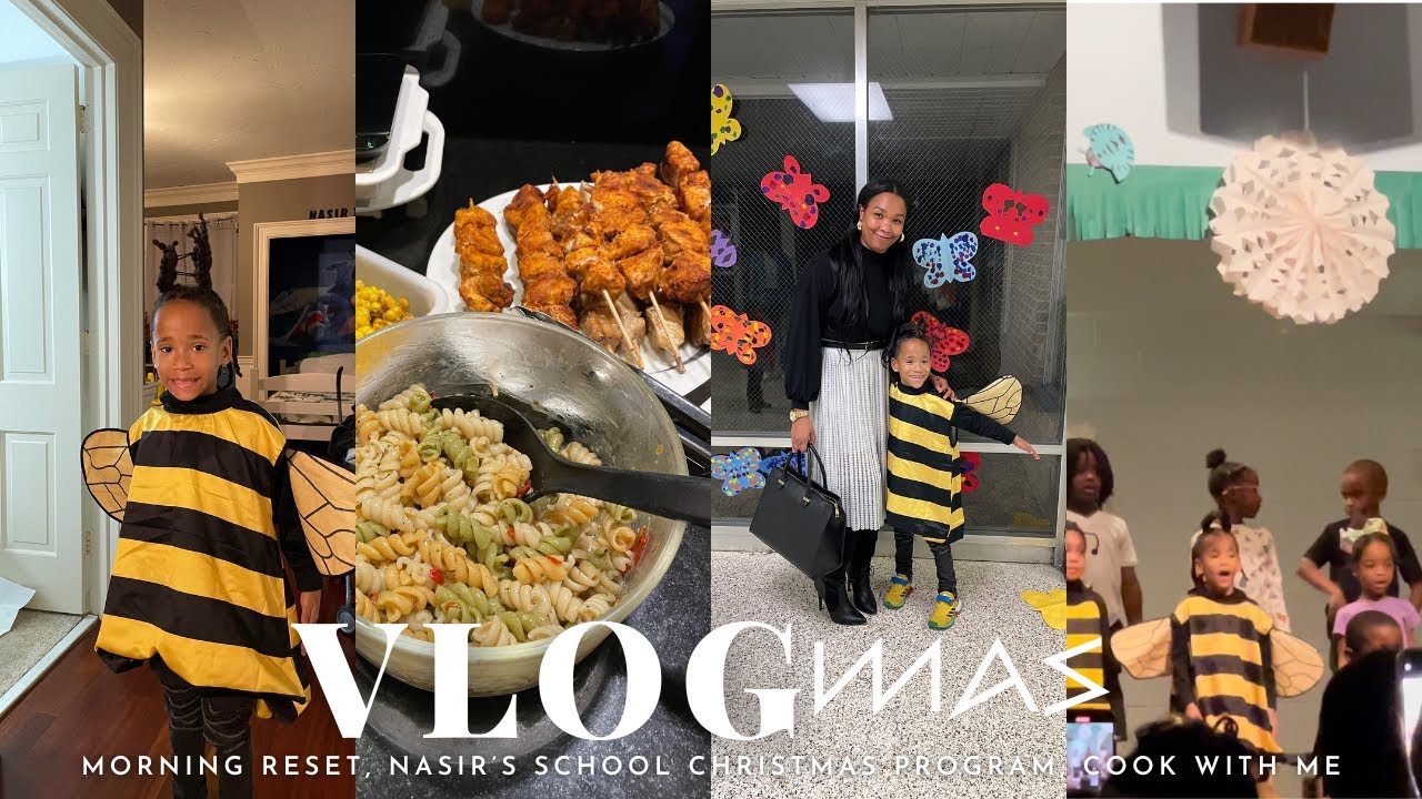 VLOGMAS | MOM LIFE VLOG | NASIR'S SCHOOL CHRISTMAS PROGRAM | MORNING ROUTINE | COOK WITH ME
