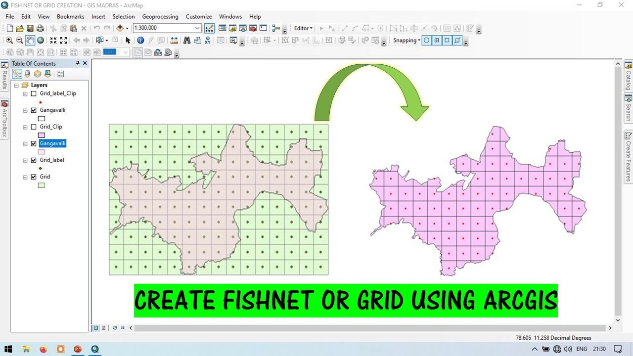 Создание сетей или сеток с помощью ArcGIS