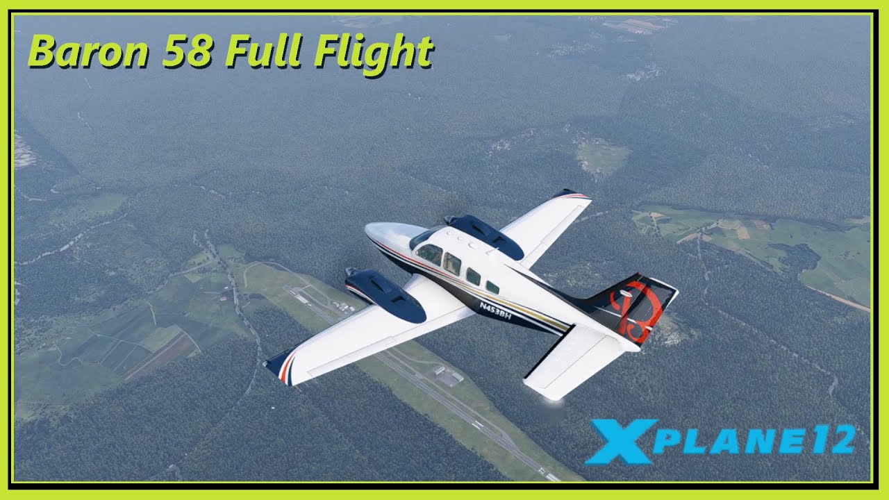 X-Plane 12 Full Flight: KLBE to KZZV | Baron 58 REP | Default ATC & AI Traffic