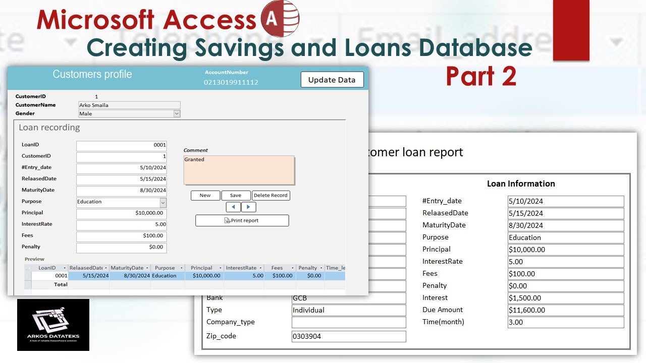 How to create a Loan Tracking system in MS Access | Part 2