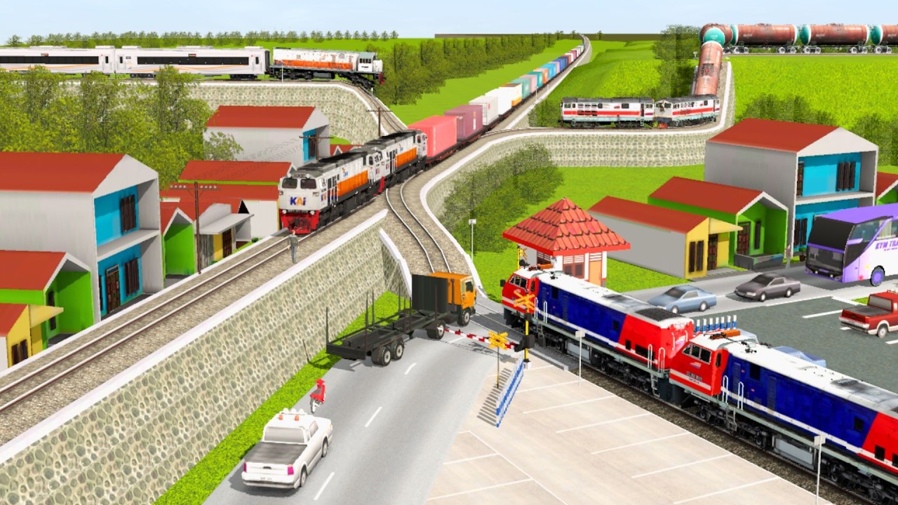Perlintasan Kereta Api ‼️#274 KERETA API PANJANG BERGANTIAN