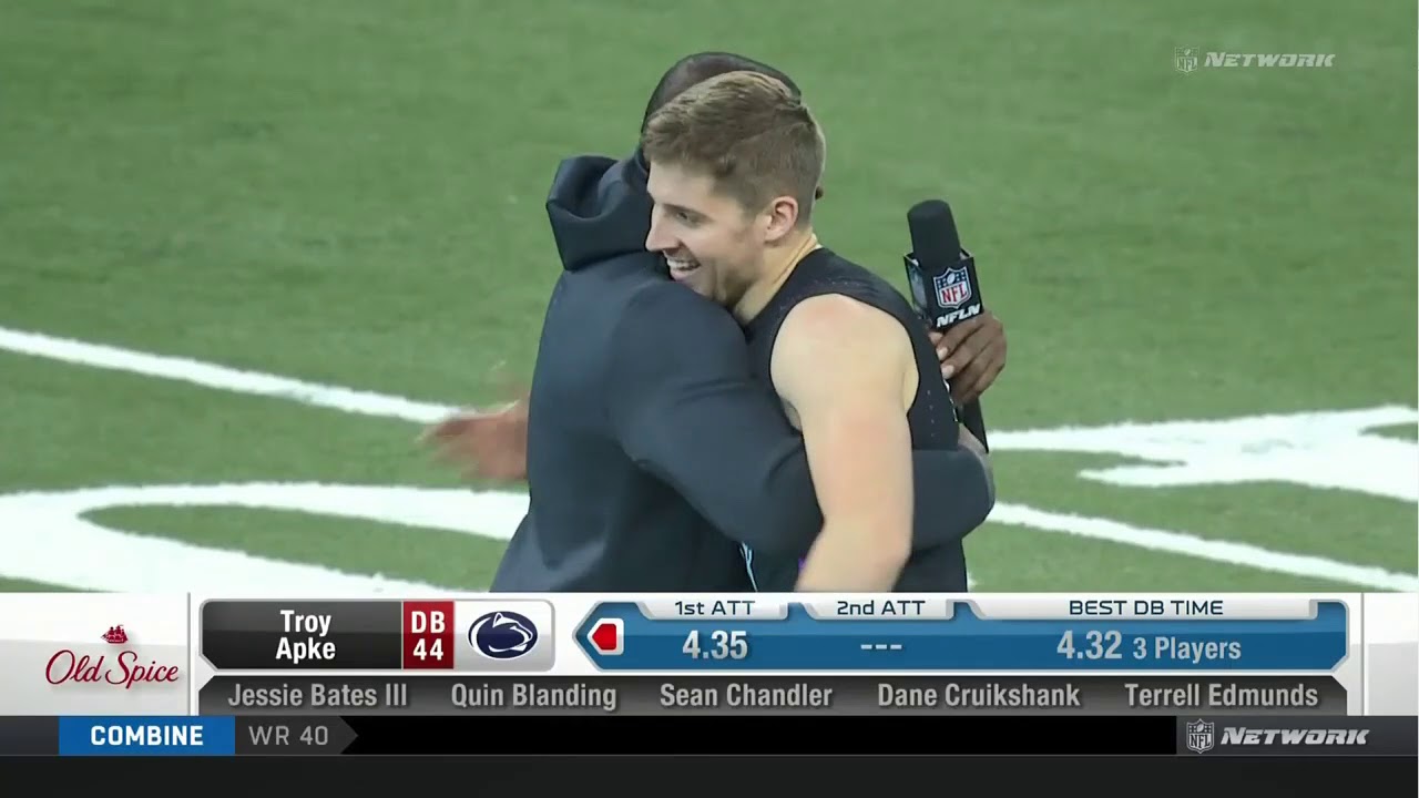 Troy Apke 4.34 Timothy Bates 40 yard dash at 2018 NFL Draft Combine White LIghtning