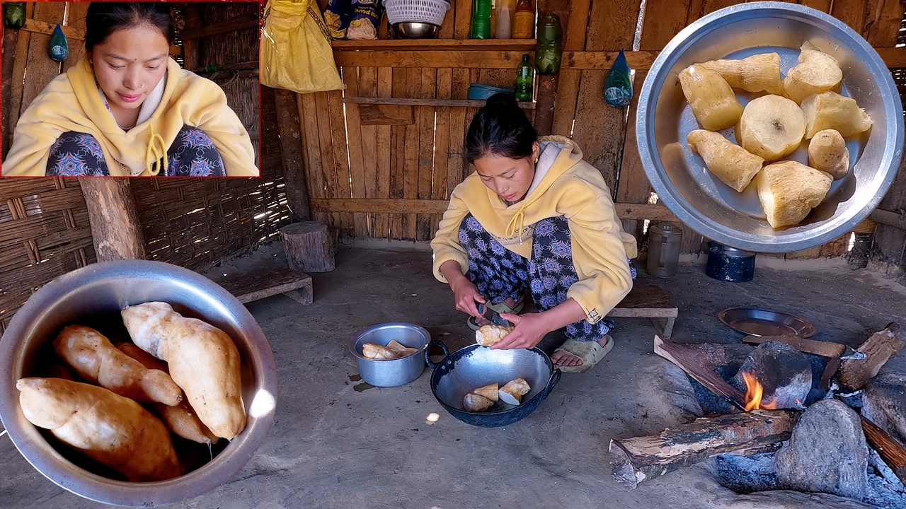 manjita cooks chayote roots || Himalayan Nepal || shepherd life || @pastorallifeofnepal