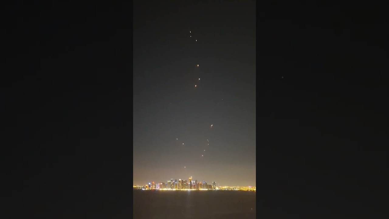 WATCH: Doha Skyline As Iranian Missiles Intercepted
