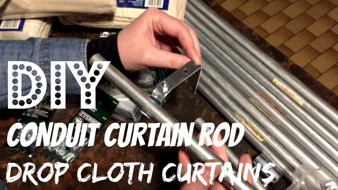 DIY Conduit Curtain Rod | No Sew Drop Cloth Curtains