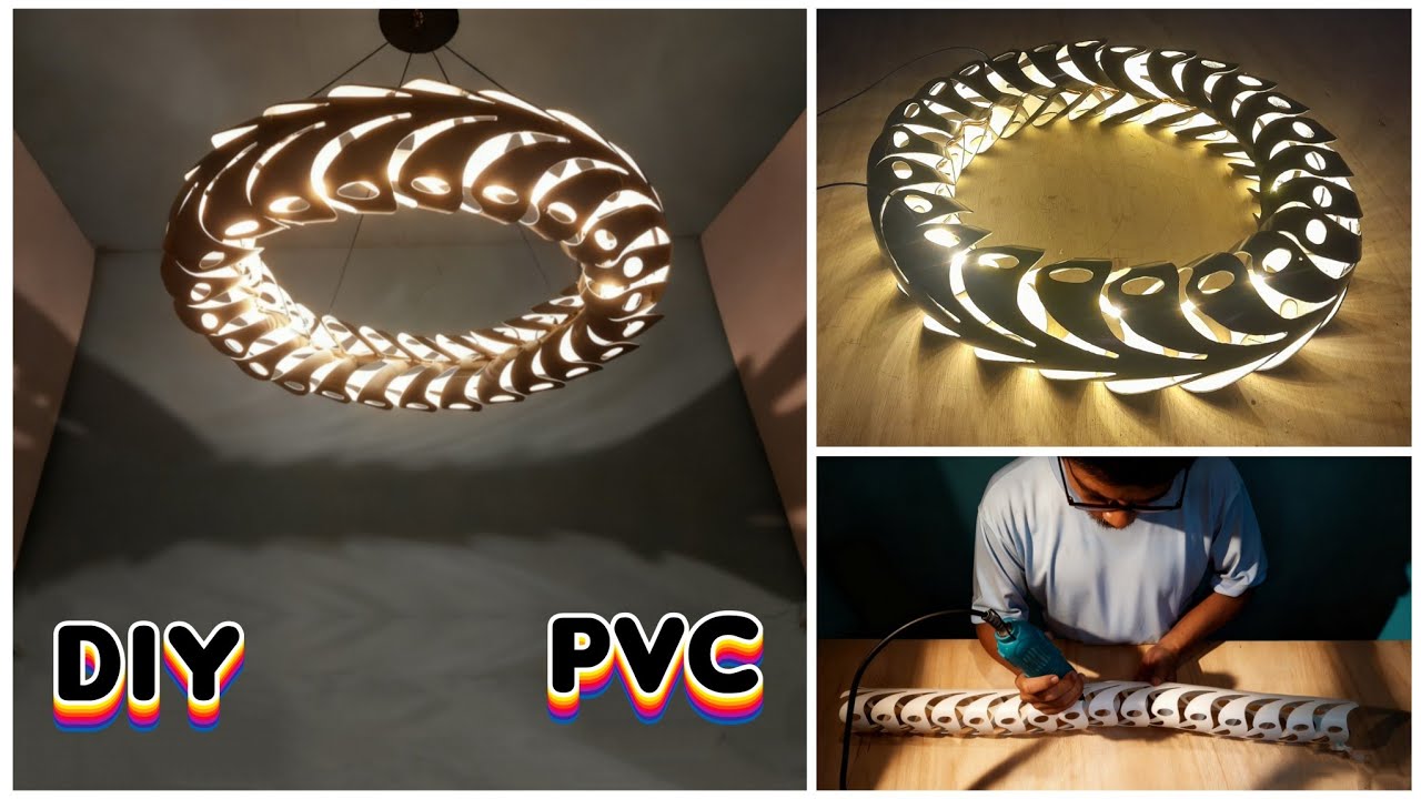 Lampu hias gantung dari PVC || bikin ruangan jadi mewah & modern || kerajinan tangan DIY