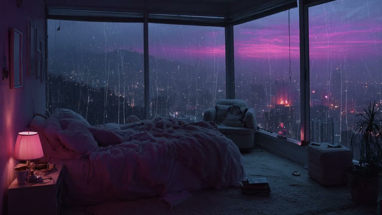 Relaxing NYC Night Rain Ambience for Deep Sleep Calm Study and Stress Relief City Sounds