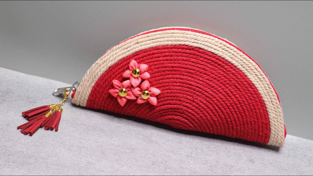 Ide Kreatif Dompet dari Tali Katun |  DIY Rope Bag | Rope Pouch Making at Home