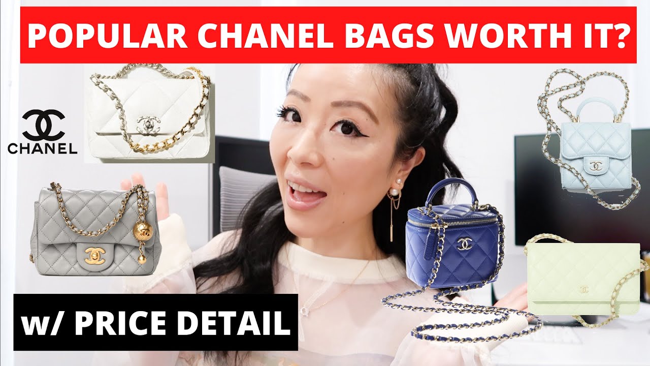 POPULAR CHANEL BAGS WORH IT? | Chanel 19, Chanel pearl crush mini, Chanel mini vanity case,  WOC etc