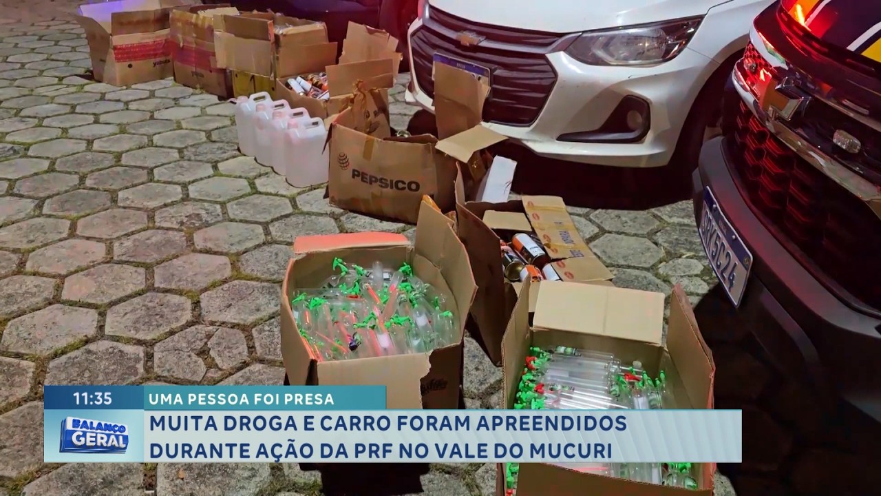 Uma pessoa foi presa: muita droga e carro são apreendidos em ação da PRF no Vale do Mucuri.