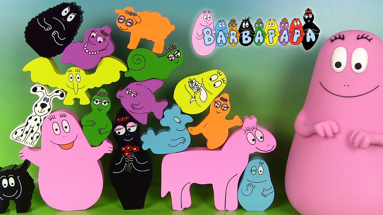 Barbapapa Jeu d’équilibre et de construction en bois Stacking Game Jouets pour petits