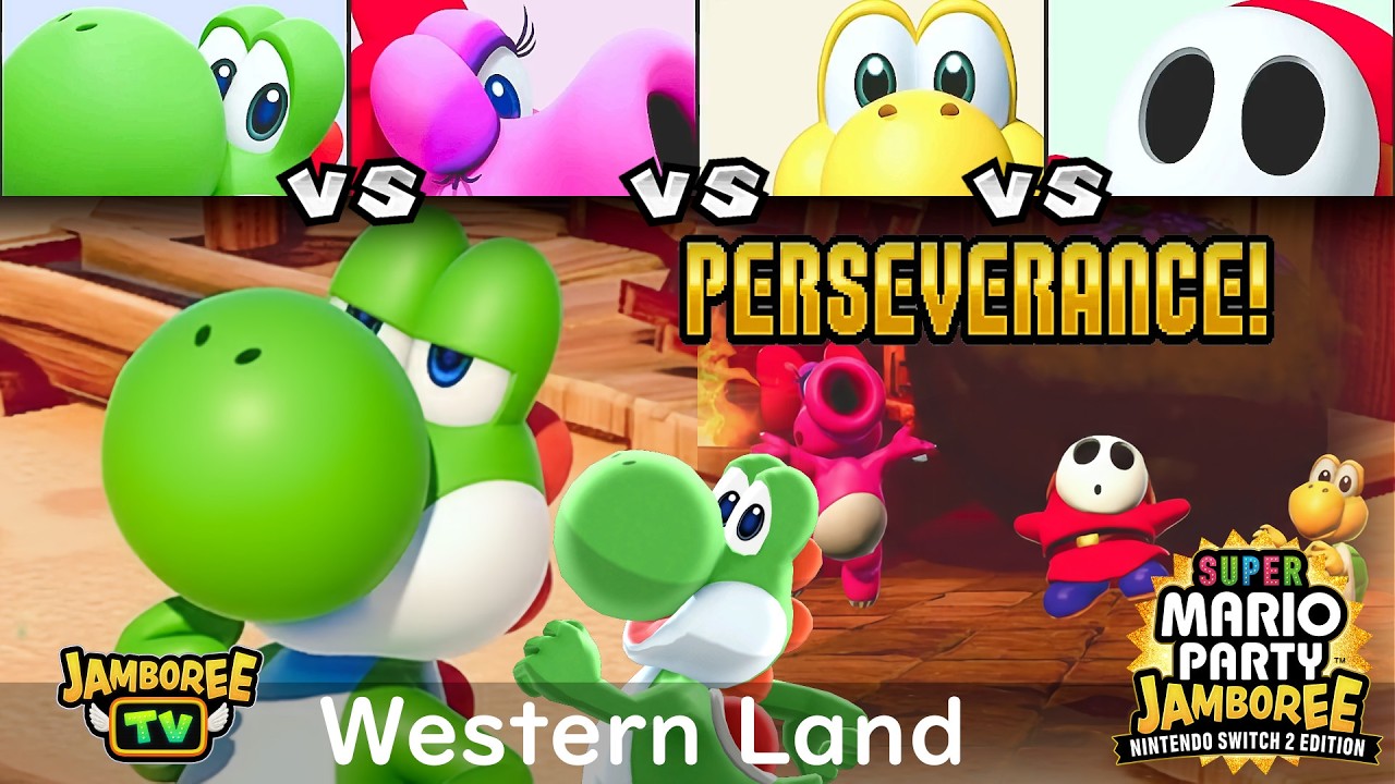 Super Mario Party Jamboree TV Yoshi vs Birdo vs Koopa Troopa vs Shy Guy in Western Land