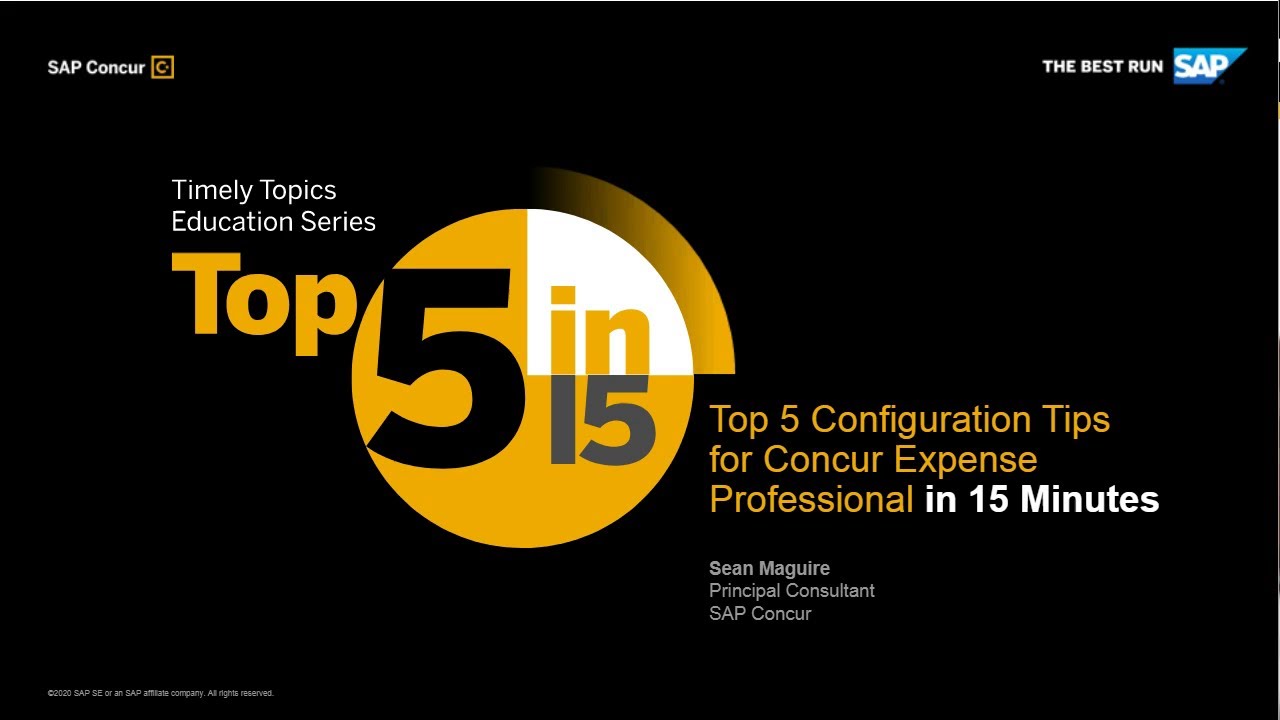 Top 5 Configuration Tips for Concur Expense in 15 Minutes (Professional Edition)
