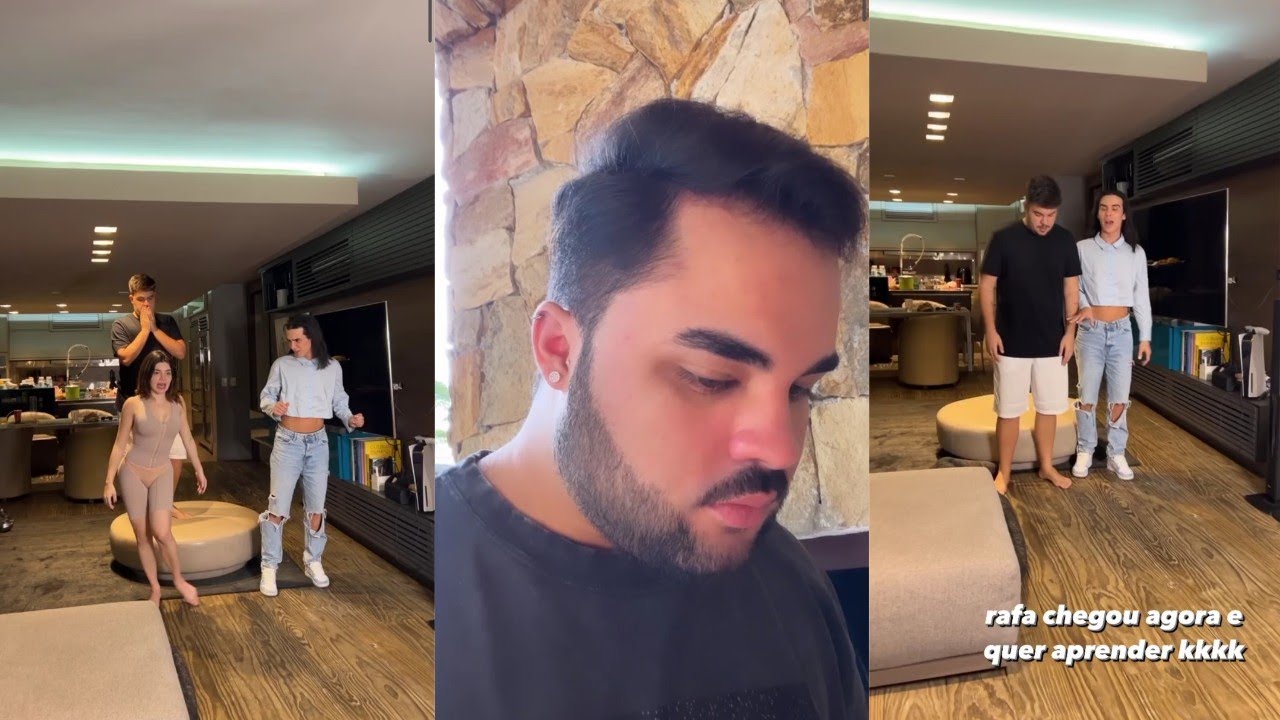 Alvaro e gkay tentam ensinar coreografia para Rafa |stories Lucas Guedez