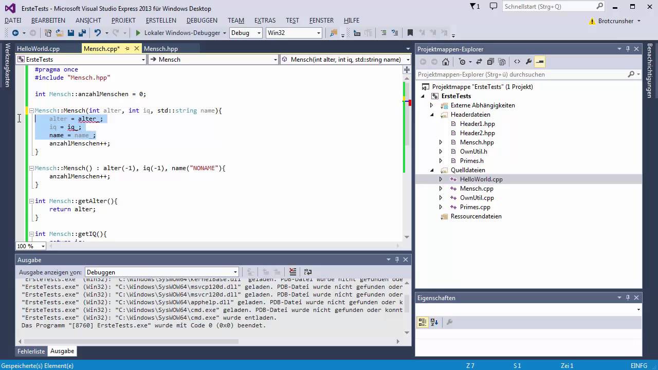 C++ Tutorial [071] - Initialisierungsliste GERMAN