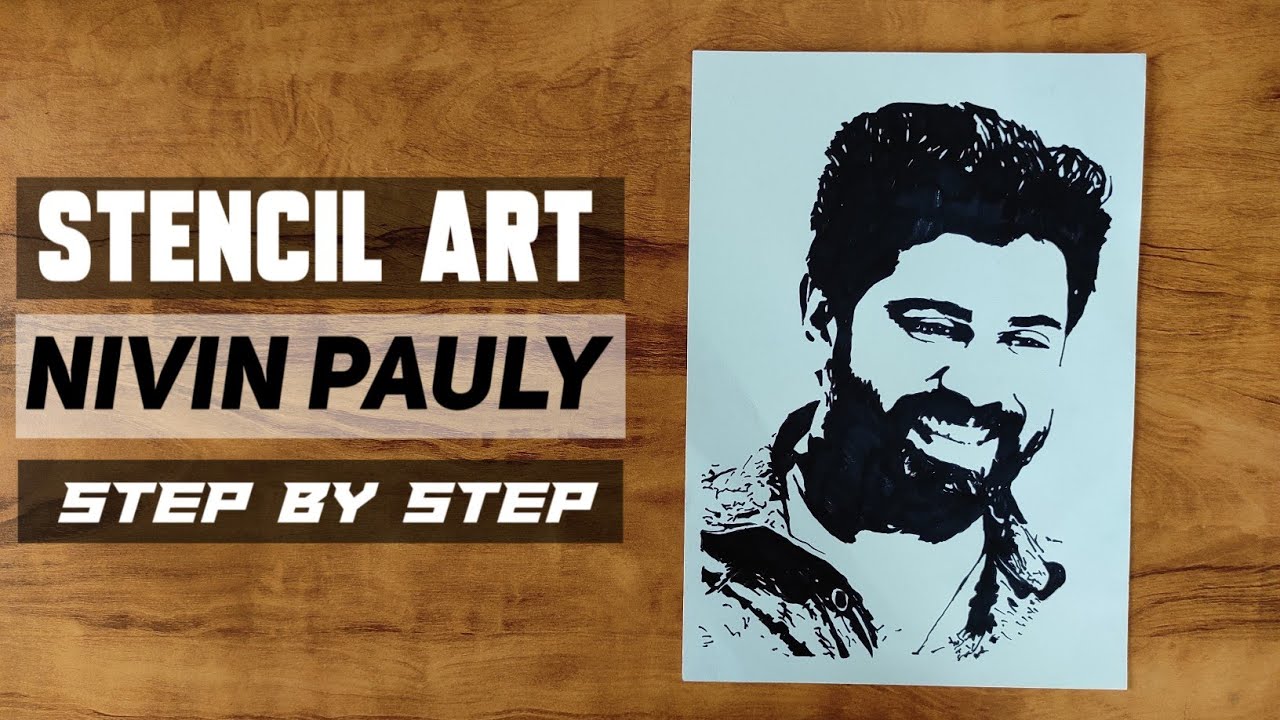 Nivin Pauly Stencil Art | How To Draw | Step by Step | Malayalam @nivinpauly4028
