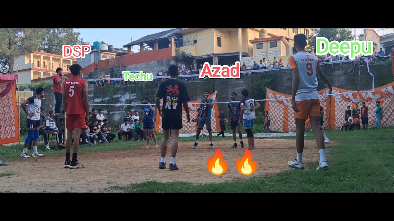 DSP🔥,Deepu 🆚 Techu, Azad, Amanpreet     Volleyball match🏐✅#volleyball#himachal#trendingvideo