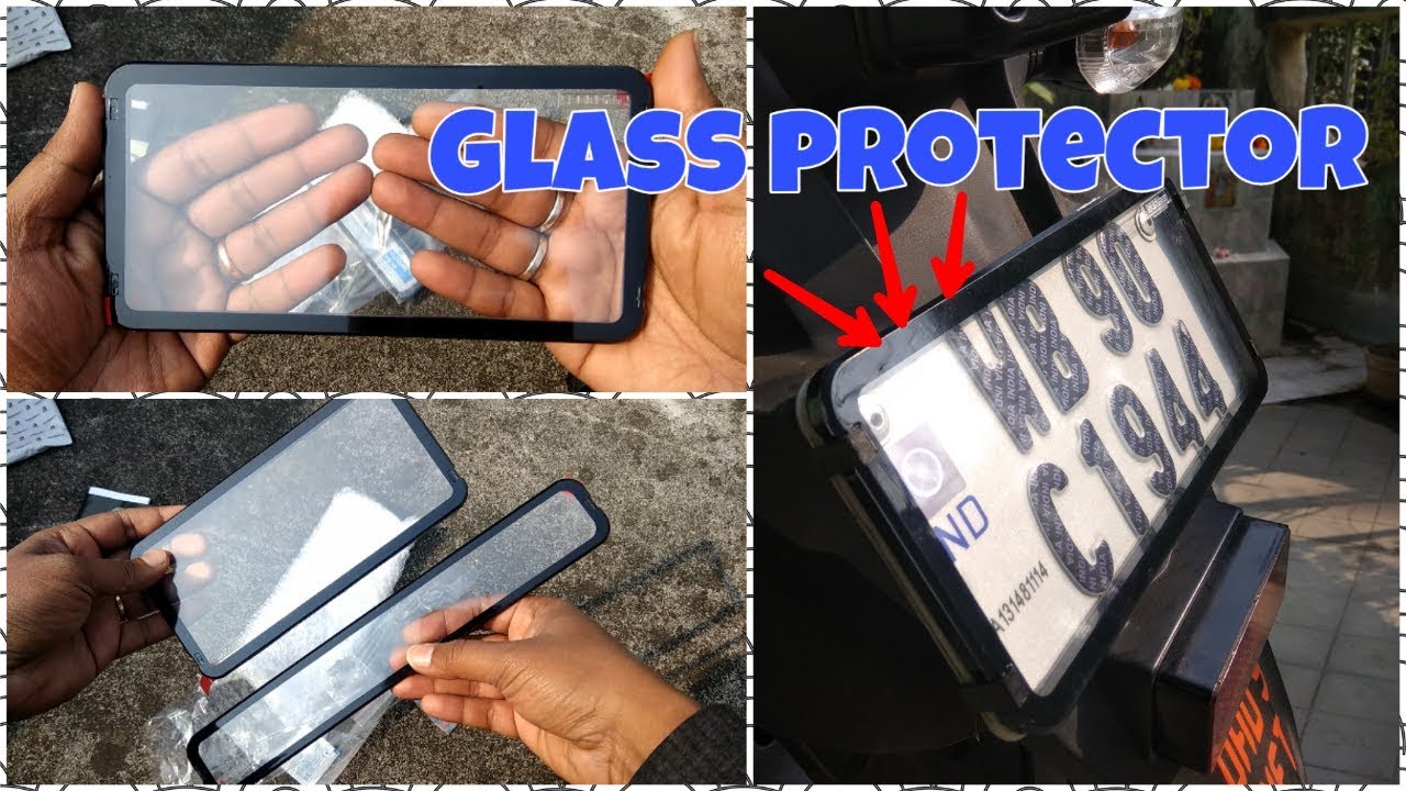 Number Plate Glass Protector| Number plate guard for all bikes ,scooters & cars|