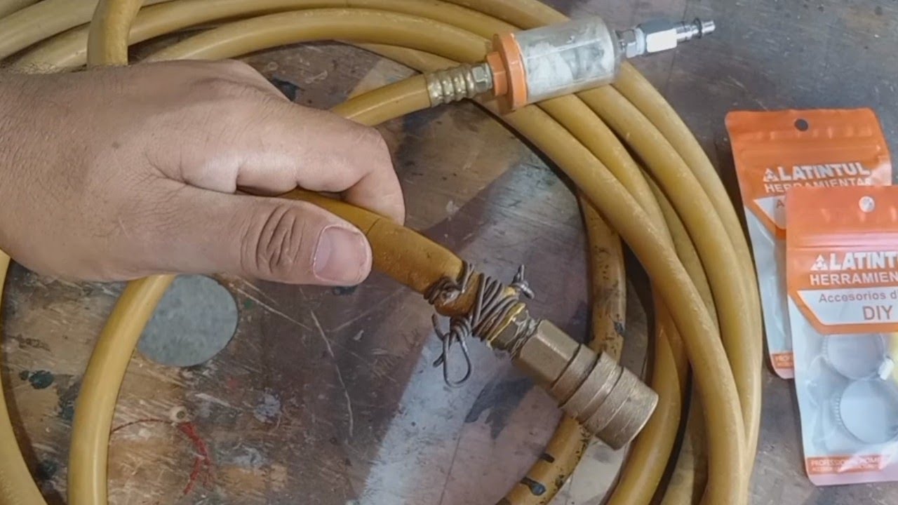 cómo reparar manguera de compresor de aire, fácil