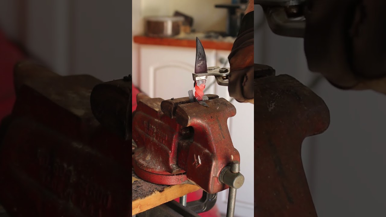 Forging wolf tooth pendents #blacksmith #handforged #savethewolves