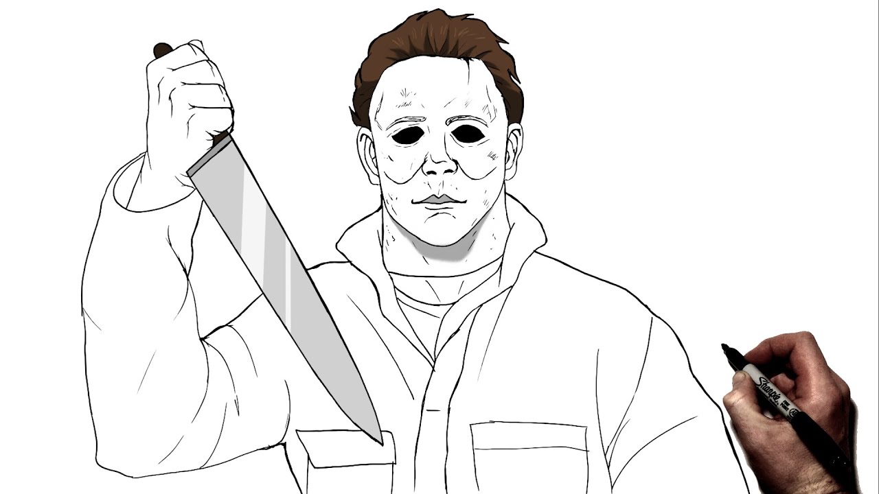How To Draw Michael Myers | Step By Step | Halloween
